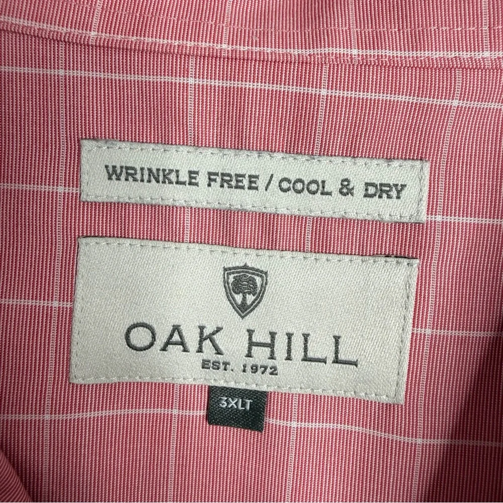 NWOT Oak Hill Red Plaid Button Down Shirt 3XLT Preppy Casual Workwear Cool & Dry